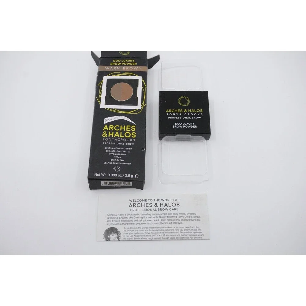 Arches and Halos Duo Luxury Brow Powder - Warm Brown 0.088oz Eyebrow